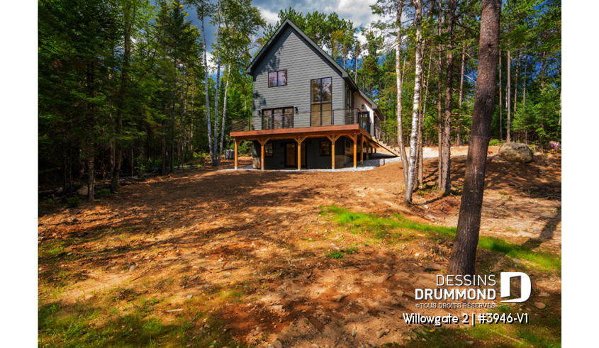 Photo Vue arrière du plan de maison unifamiliale 3946-V1 Photo Vue arrière - Willowgate 2