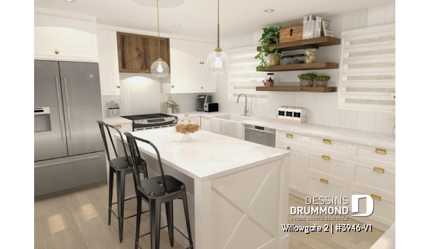 Vue intérieure du plan de maison unifamiliale 3946-V1 Vue intérieure - Willowgate 2