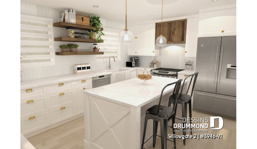 Vue intérieure du plan de maison unifamiliale 3946-V1 Vue intérieure - Willowgate 2