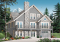 Vue arrière - MODÈLE DE BASE - Modèle de maison avec ascenseur et fondation en rez-de-jardin, vue panoramique, garage double, 3 à 4 chambres - Coquelicot