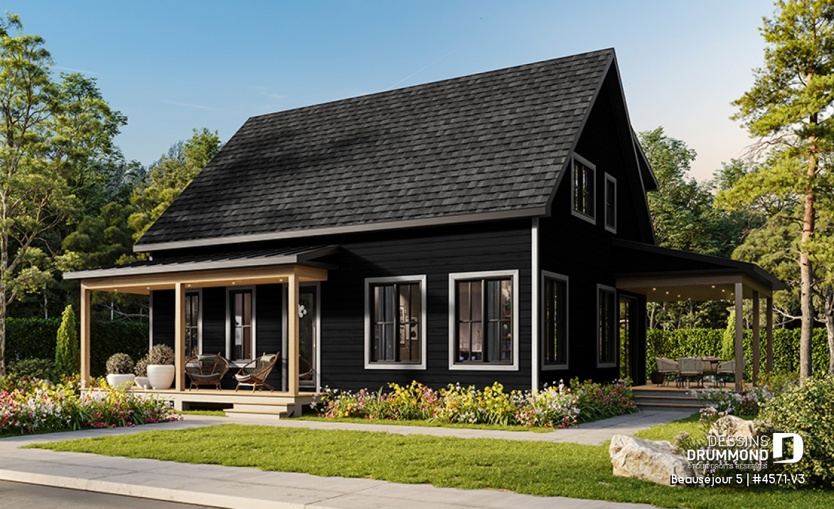 Vue avant - MODÈLE DE BASE - Farmhouse avec sous-sol fini (optionnel $), 2 à 5 chambres et 2 salles de séjour, parfaite pour familles - Beauséjour 5