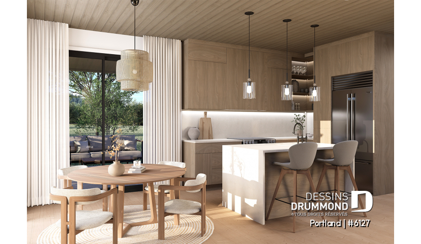 Photo Salle à manger du plan de maison unifamiliale 6127 Photo Salle à manger - Portland