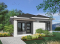 Vue avant - MODÈLE DE BASE - Plan de maison économique de style contemporaine avec 2 chambres, plancher à aire ouverte et plafond à 9 pieds - Sanaa