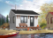 Vue avant - MODÈLE DE BASE - Plan de petit chalet 1 chambre, 1 salle de bain, versions isolée et non-isolée incluses au plan, poêle à bois - L'Escapade