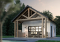 Vue avant - MODÈLE DE BASE - Plan de pavillon de jardin avec rangement, espace versatile intérieure avec cathédral - Casita