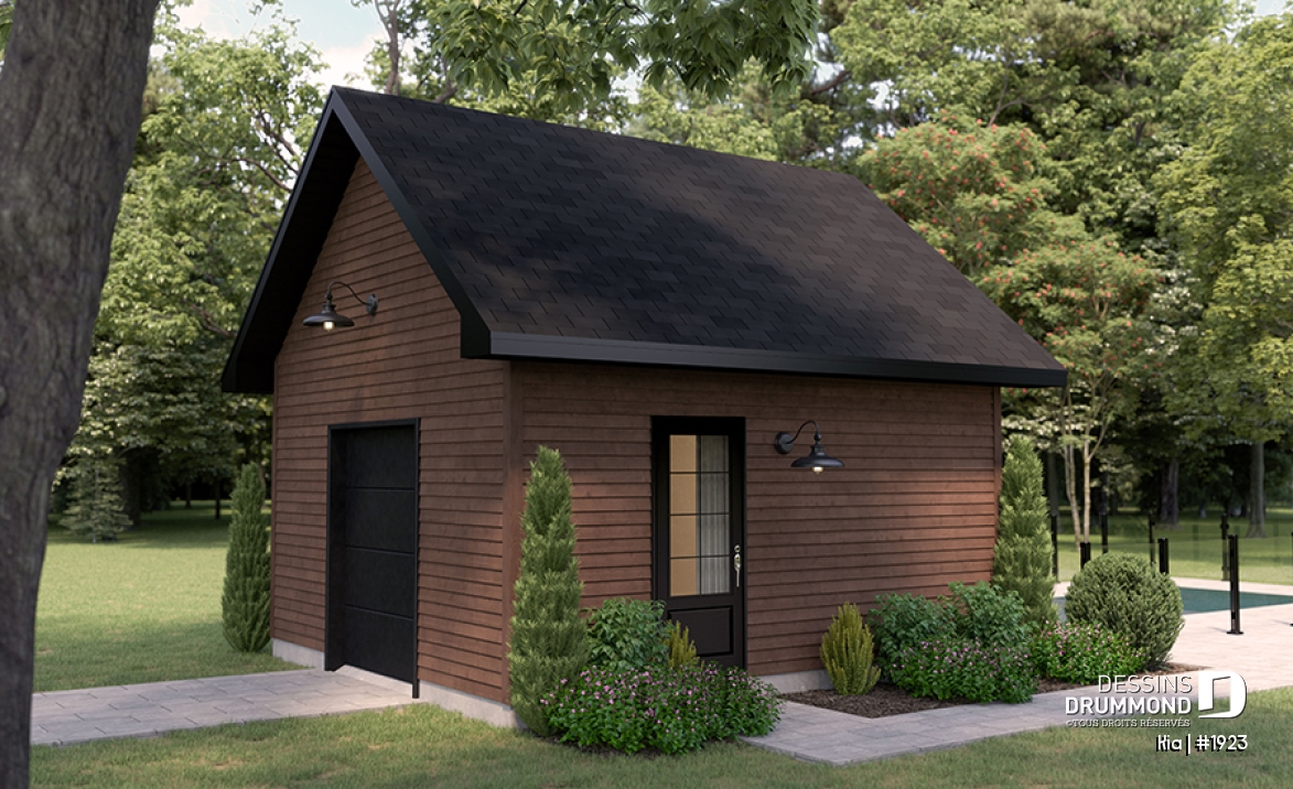 Vue avant - MODÈLE DE BASE - Plan de remise proposant une mini porte de garage afin de faciliter le rangement - Kia