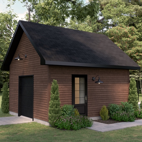 Vue avant - MODÈLE DE BASE - Plan de remise proposant une mini porte de garage afin de faciliter le rangement - Kia