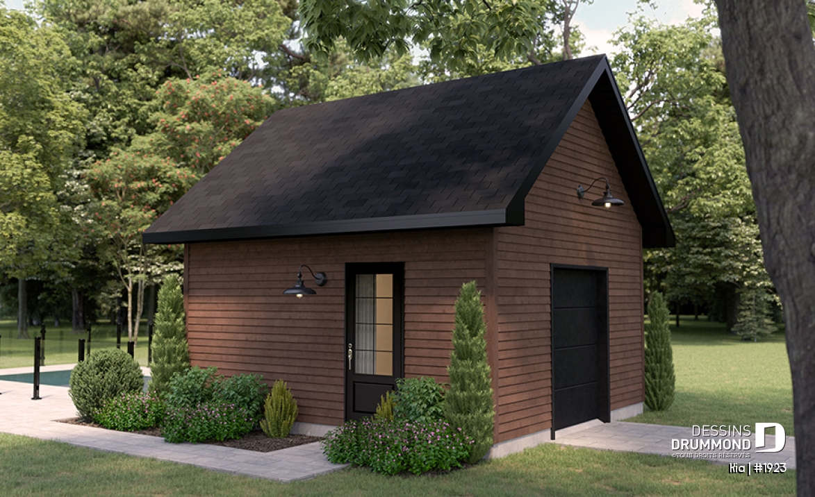 Vue avant - MODÈLE DE BASE - Plan de remise proposant une mini porte de garage afin de faciliter le rangement - Kia