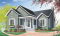Vue avant - MODÈLE DE BASE - Plan de plain-pied abordable, 2 chambres, vestibule fermé et belle cuisine - Gabrielle