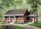 Vue avant - MODÈLE DE BASE - Plan de plain-pied 3 chambres au rez-de-chaussée, grande cuisine, grand balcon avant couvert - Mistral