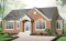 Vue avant - MODÈLE DE BASE - Plan de plain-pied 3 chambres, petit budget, fenestration abondante, belle salle à manger - Riverais 2