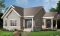 Vue avant - MODÈLE DE BASE - Petit bungalow abordable conçu pour baby-boomers, plafond 9', galerie couverte, buanderie, walk-in, vestibule - Provence 3