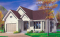 Vue avant - MODÈLE DE BASE - Plan de petit plain-pied avec garage simple, 2 chambres, belle lumière à la salle à manger - Brunswick
