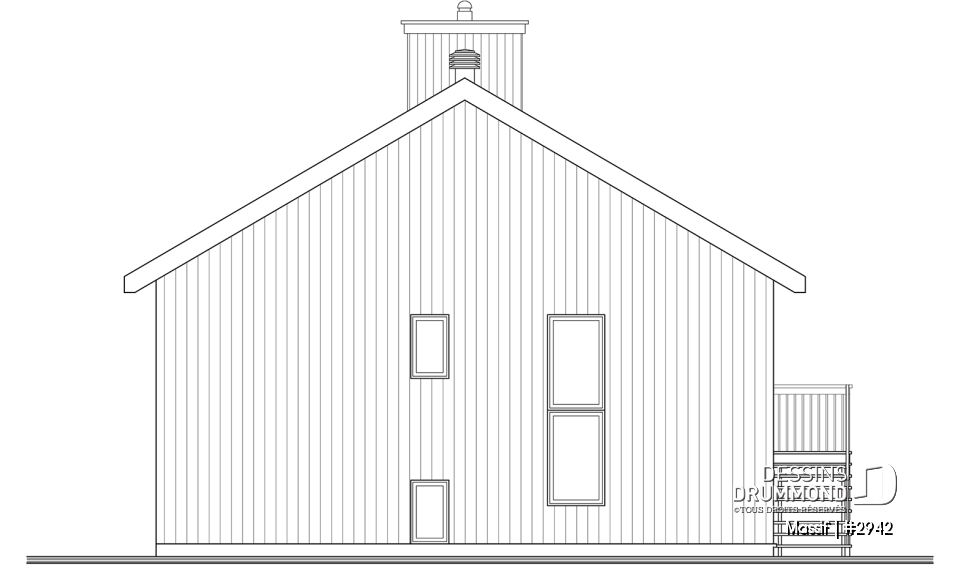 Élévation arrière - Massif