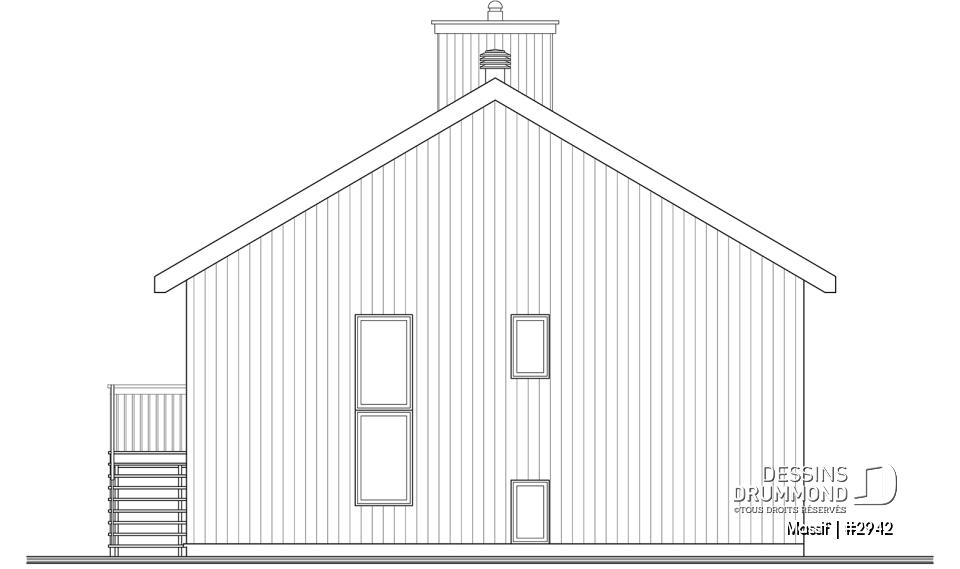 Élévation arrière - Massif