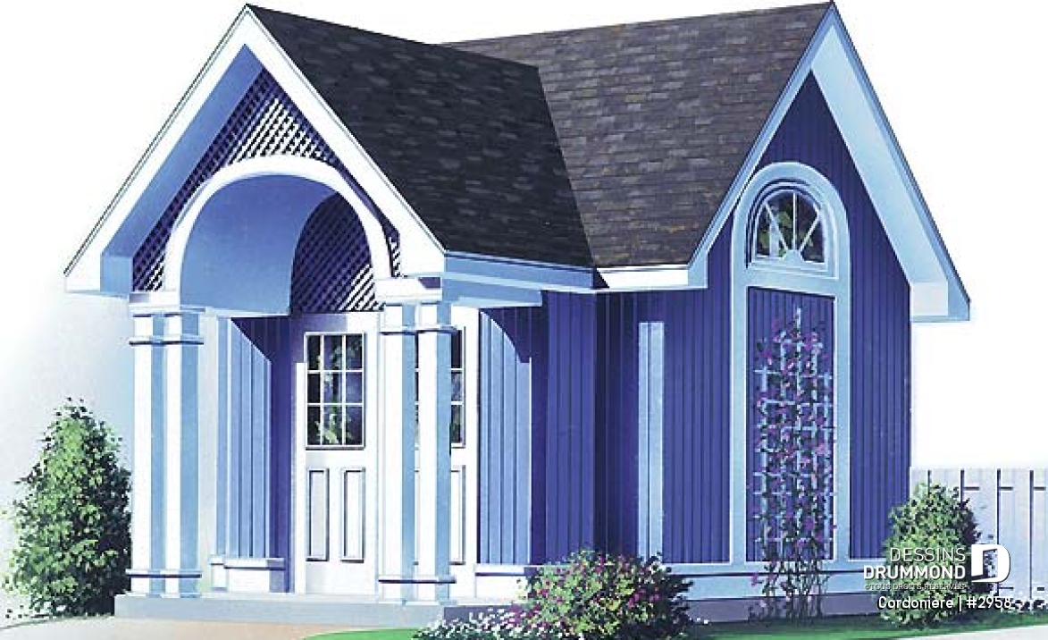 Vue avant - MODÈLE DE BASE - Plan de remise avec architecture remarquable - Cordonière