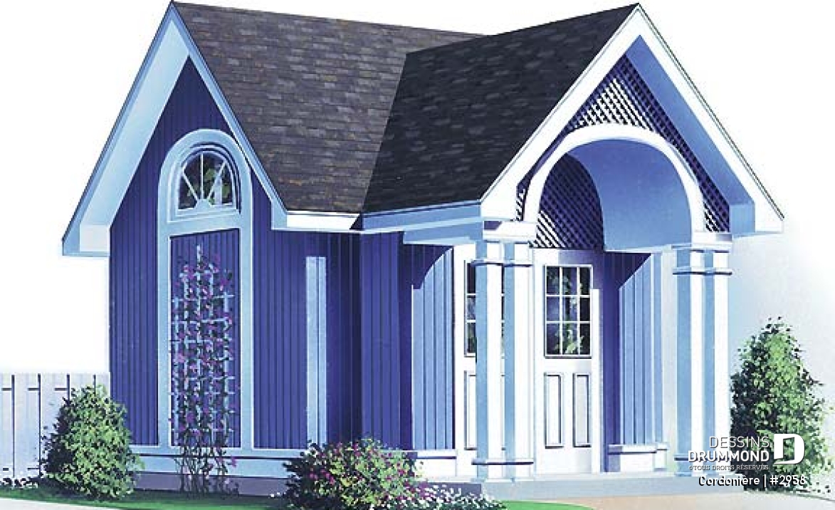 Vue avant - MODÈLE DE BASE - Plan de remise avec architecture remarquable - Cordonière