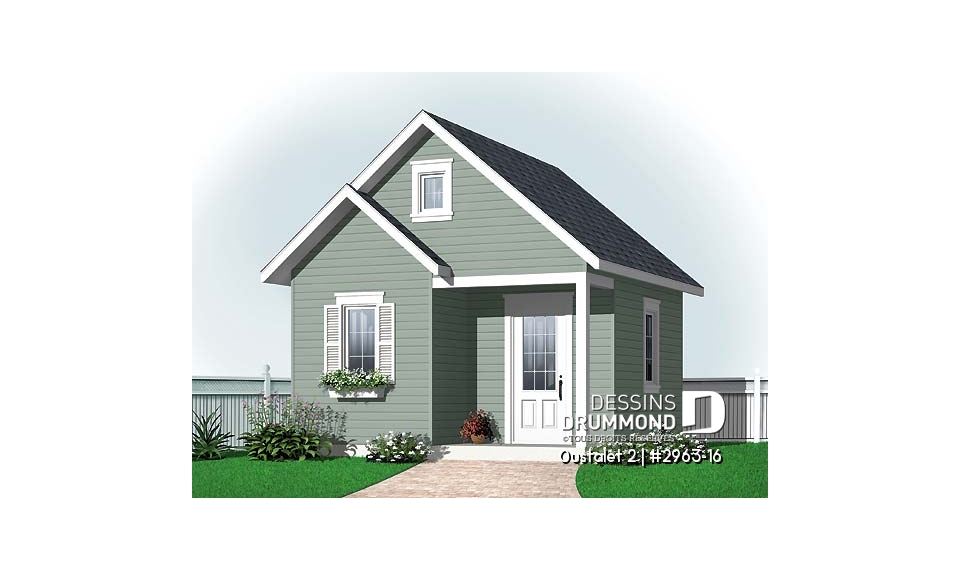 Vue avant - MODÈLE DE BASE - Remise de bon format, beaucoup d'espace rangement - Oustalet 2