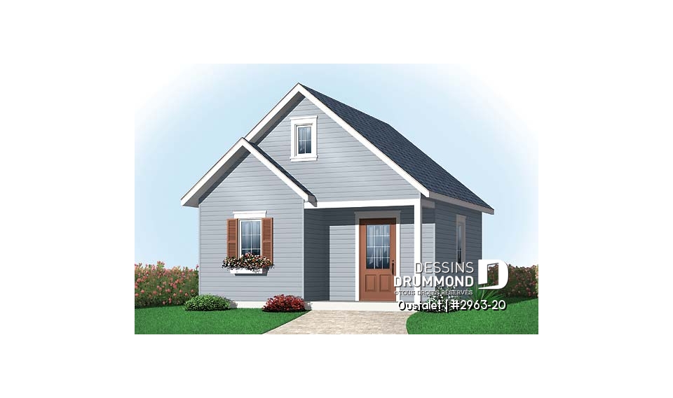 Vue avant - MODÈLE DE BASE - Plan de remise 20pi x 20pi  - Oustalet