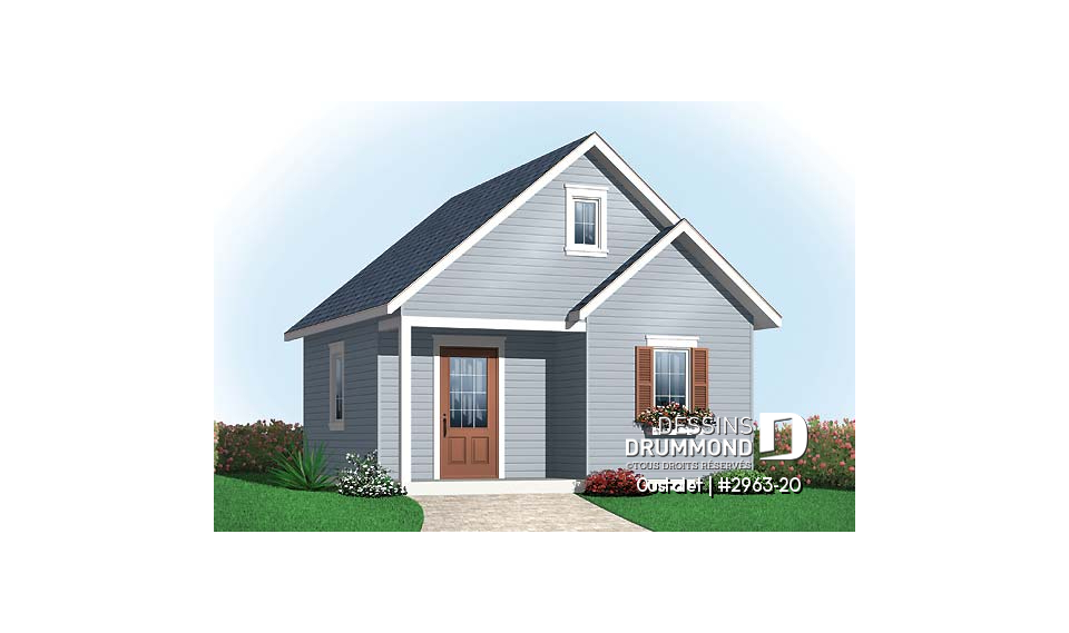 Vue avant - MODÈLE DE BASE - Plan de remise 20pi x 20pi  - Oustalet