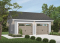 Vue avant - MODÈLE DE BASE - Plan de garage double, style champêtre, construction simple et économique, 2 portes et un design intemporel. - Nordet