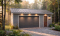 Vue avant - MODÈLE DE BASE - Garage double de style champêtre  - Durand