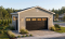 Vue avant - MODÈLE DE BASE - Plan de garage simple, sortie extérieur située sur le côté - Hazel Way 2