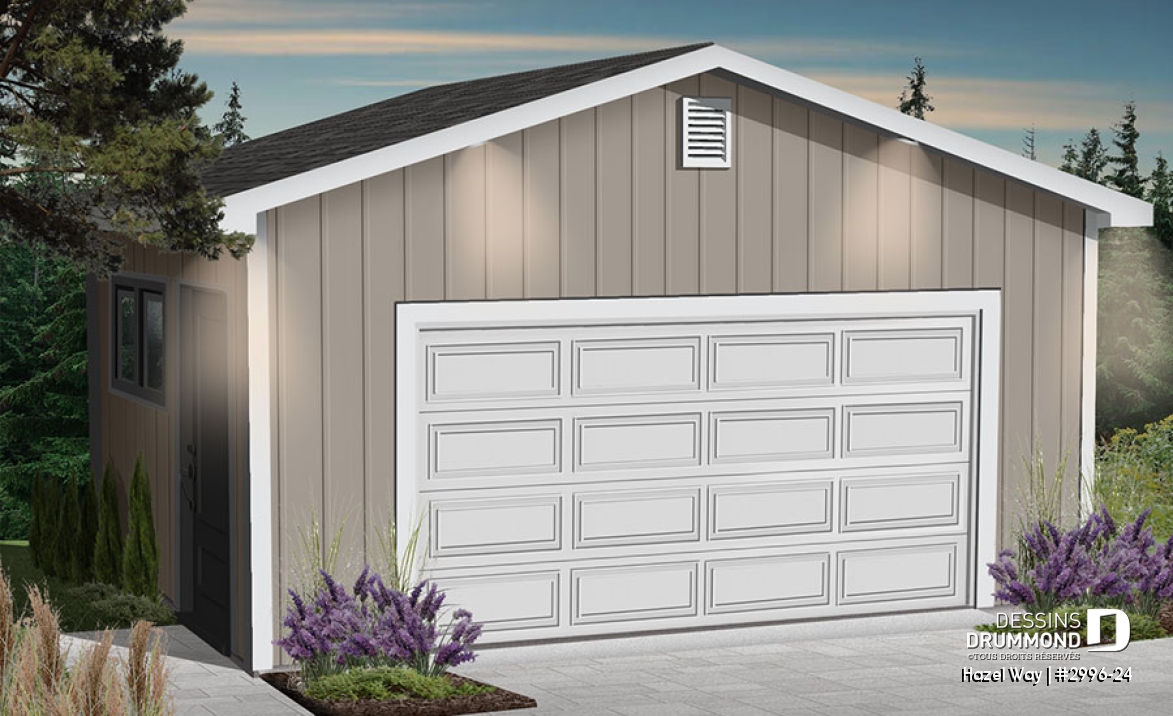 Vue avant - MODÈLE DE BASE - Plan de garage double à très bon prix - Hazel Way