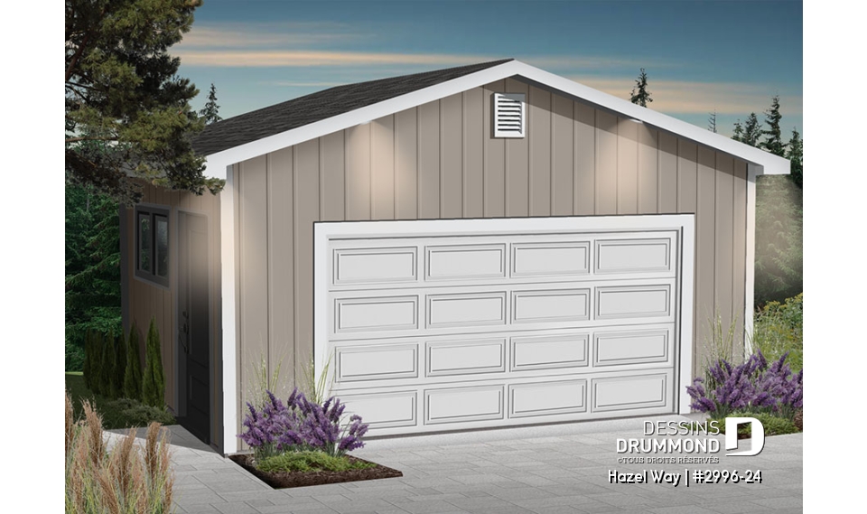 Vue avant - MODÈLE DE BASE - Plan de garage double à très bon prix - Hazel Way