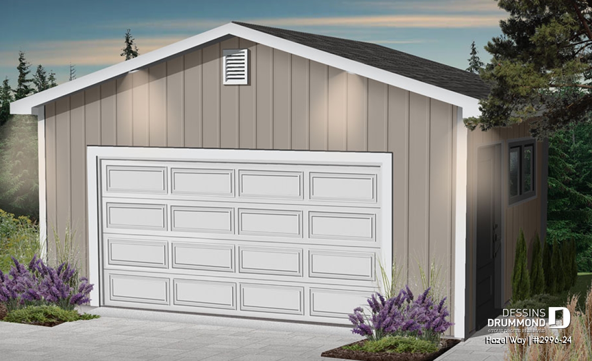 Vue avant - MODÈLE DE BASE - Plan de garage double à très bon prix - Hazel Way