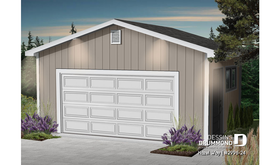 Vue avant - MODÈLE DE BASE - Plan de garage double à très bon prix - Hazel Way