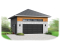 Vue avant - MODÈLE DE BASE - Plan de garage contemporain/zen pour 2 voiture avec grande fenêtre et mezzanine pour rangement - Bourgogne 2 