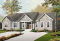 Vue avant - MODÈLE DE BASE - Plan de maison intergénérationnelle, 2 grands logements, entrée commune, beau style champêtre - Doremi