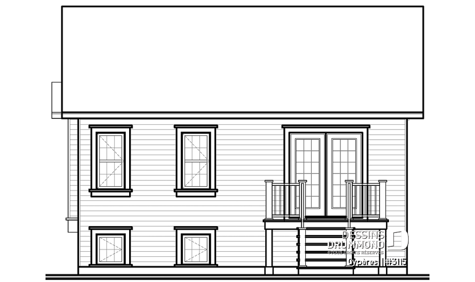 Élévation arrière - Cypères 