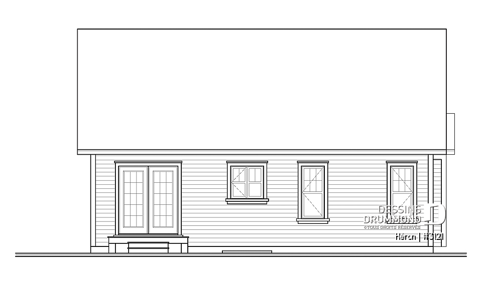 Élévation arrière - Héron