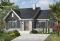Vue avant - MODÈLE DE BASE - Plan de maison de style champêtre, économique, 2 chambres, salon rabaissé, foyer, vestibule fermé - Céleste 