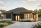 Vue avant - MODÈLE DE BASE - Plan de maison plain-pied contemporaine, 2 chambres, grande douche, grand îlot cuisine, beaucoup lumière - Lotus