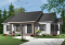 Vue avant - MODÈLE DE BASE - Plan de bungalow champêtre 3 chambres, cuisine attrayante, aire ouverte, salle de lavage au premier - Laurier 2