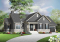 Vue avant - MODÈLE DE BASE - Plan de maison plain-pied 2 chambres, garage, aire ouverte avec foyer 3 faces, grande cuisine - Alice 2