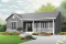 Vue avant - MODÈLE DE BASE - Plan de plain-pied moderne rustique économique, 2 chambres, espace famille ouvert, grande douche, vestibule - Clarendon