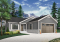 Vue avant - MODÈLE DE BASE - Plan de plain-pied avec garage double, douche privée à la chambre des maîtres, grand îlot à la cuisine, foyer - Miranda 3