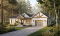Vue avant - MODÈLE DE BASE - Plan de maison plain-pied farmhouse compact avec garage, idéal pour premiers acheteurs et petits budgets - Miranda 4
