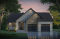 Vue avant - MODÈLE DE BASE - Modèle plain-pied avec garage double, grande suite principale au RDC, foyer au bois STUV et bureau - Hubert 3