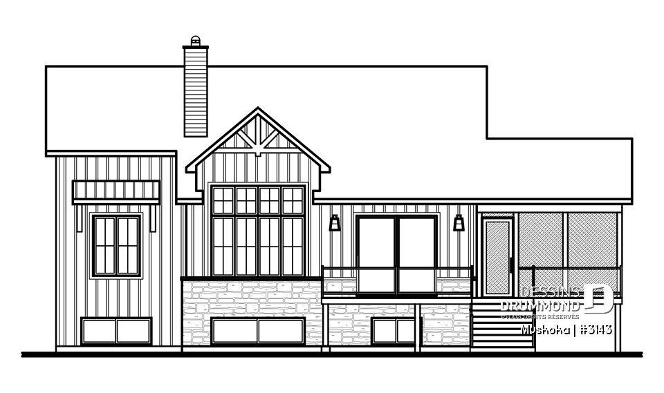Élévation arrière - Muskoka