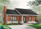 Vue avant - MODÈLE DE BASE - Plan de maison moderne, 2 chambres, walk-in chambre des maîtres, foyer, îlot, aire ouverte, vestibule fermé - Bradley