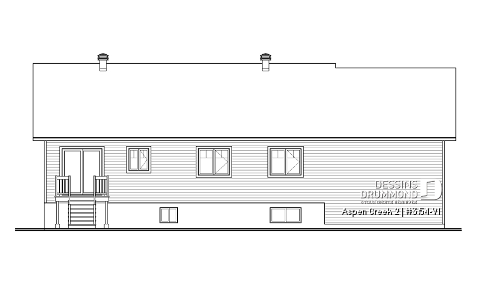 Élévation arrière - Aspen Creek 2