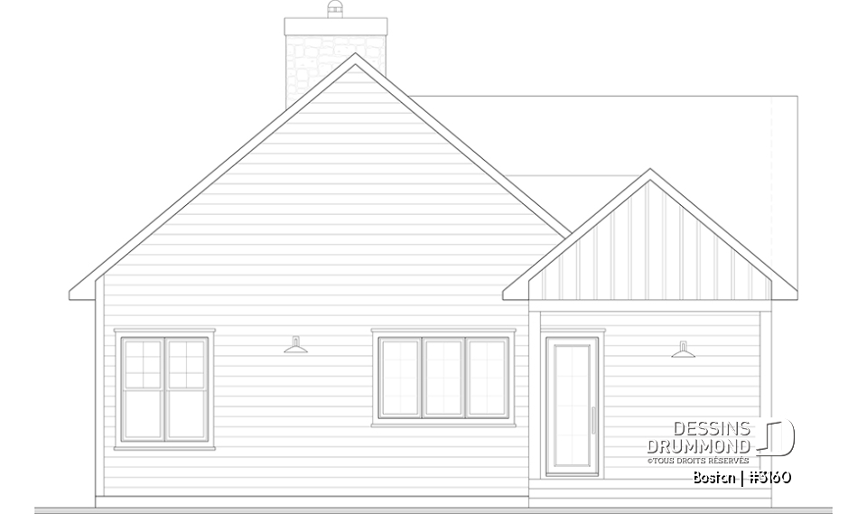 Élévation arrière - Boston