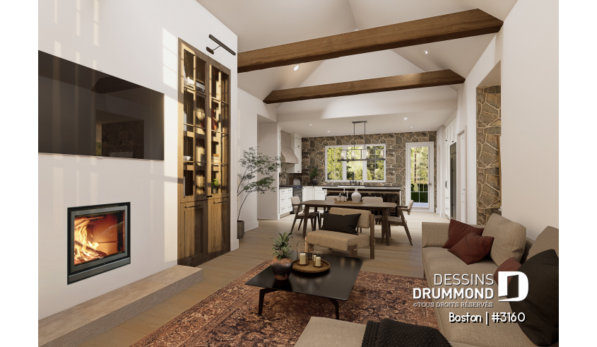 Vue intérieure du plan de maison unifamiliale 3160 Vue intérieure - Boston