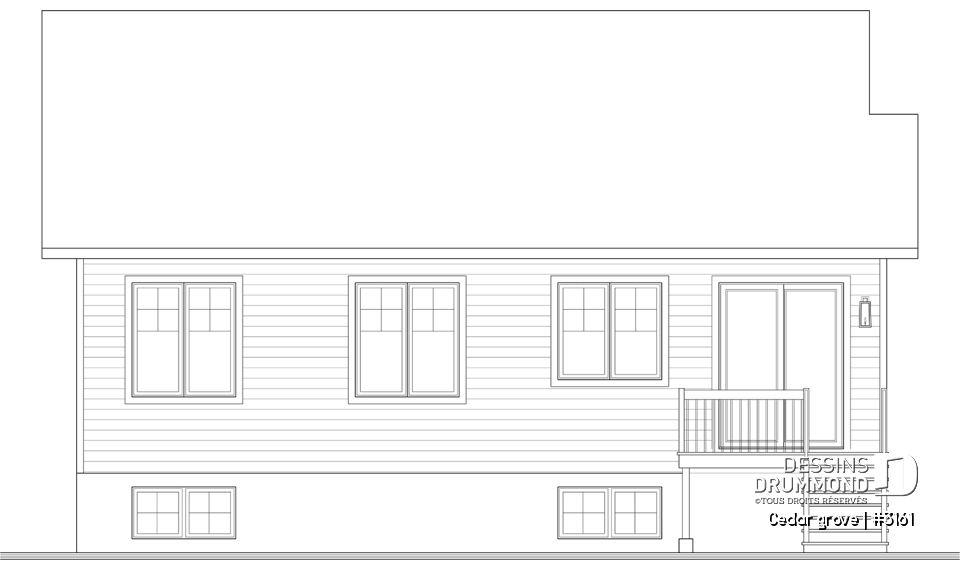 Élévation arrière - Cedar grove
