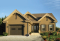 Vue avant - MODÈLE DE BASE - Plan de maison plain-pied 3 chambres, garage, walk-in chambre parents, foyer 2 faces, garde-manger - Frangelica 1
